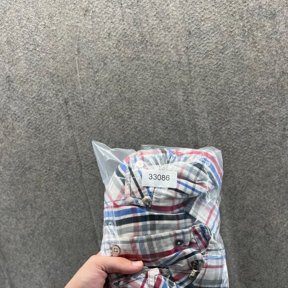 COOGI Shirt Mens 3XL White Red Plaid Button Down Embroidered Streetwear Y2K - Picture 11 of 11